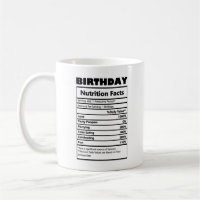 Funny Birthday Nutrition Facts Postcard