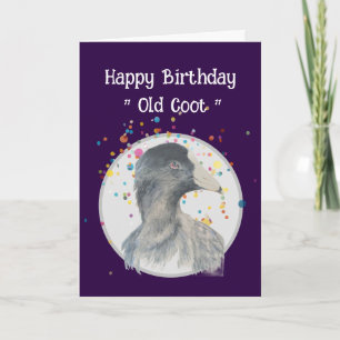 Funny Birthday Over the Hill Old Coot Bird Humour Card