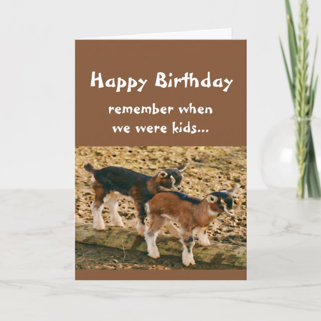 Funny Birthday Over the Hill Old Goat Humour Card (Front)