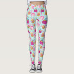 Funny Birthday Pants with Cake and Candle Pattern<br><div class="desc">Put on your birthday pants!!  Super fun leggings featuring a pattern of cakes,  candles and confetti. Perfect for celebrating someone's birthday,  working out or everyday fun wear.</div>