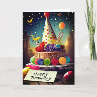 Funny Birthday Party, 5" x 7" Folded Greeting Card