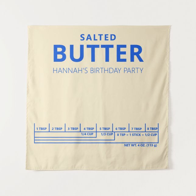 Funny Birthday party butter theme  Tapestry (Front)