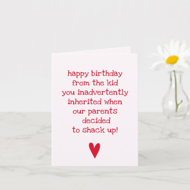 Funny Birthday Quote for Stepsiter or stepbrother Card (Small Plant)