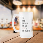 Funny Birthday Quotes | Collage Photo | Best Gift Frosted Glass Beer Mug<br><div class="desc">"Wine gets better with age,  just like you! Happy birthday and cheers to another year of deliciousness!"</div>