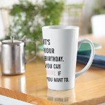 Funny Birthday Quotes | Happy Birthday | Best Gift Latte Mug<br><div class="desc">"Wine gets better with age,  just like you! Happy birthday and cheers to another year of deliciousness!"</div>