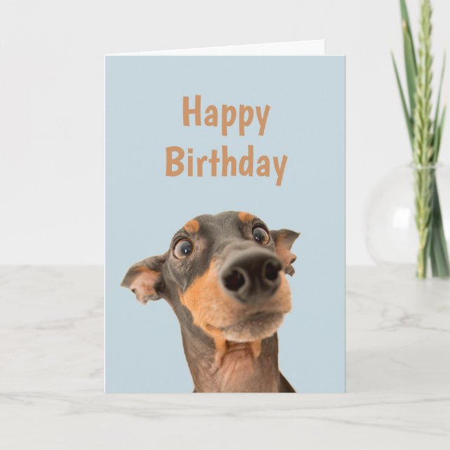 Funny Birthday Shocked Dog Animal Humour Card (Front)