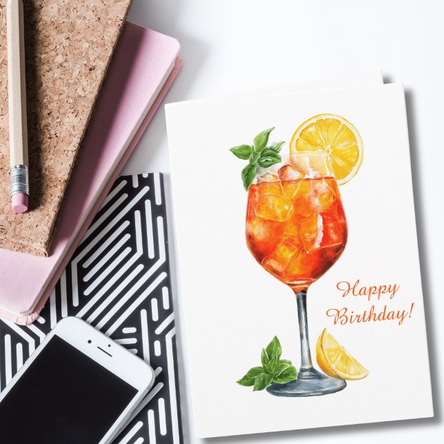 Funny Birthday Spritz Italian Cocktail Custom Card (Creator Uploaded)