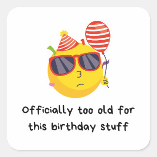 Funny Birthday Square Sticker