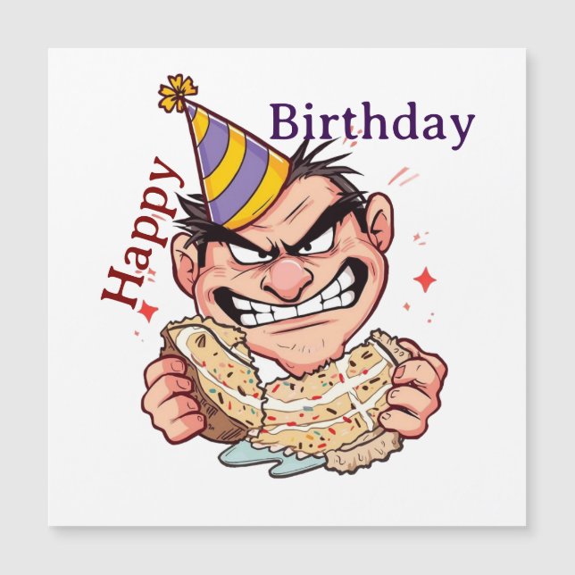 Funny Birthday Sticker (Front)