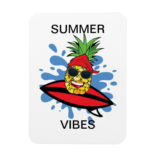 Funny Birthday Surfing Pineapple Magnet (Vertical)