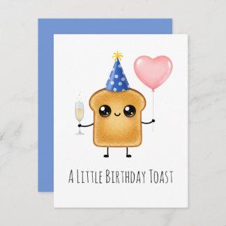 Funny Birthday Toast Card Cute Bread Pun Humor