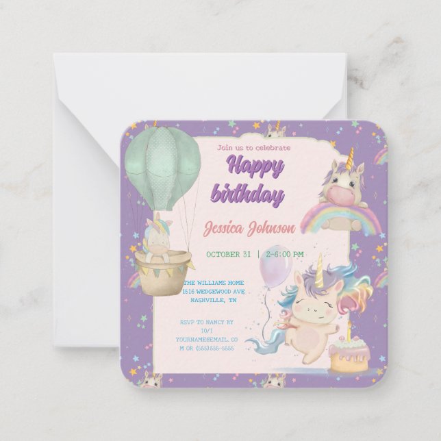 Funny Birthday Unicorn Card (Front)