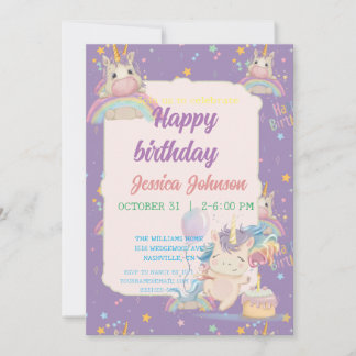 Funny Birthday Unicorn Invitation