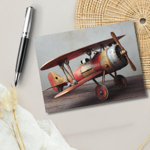 Funny Birthday Vintage Biplane Aeroplane Custom Postcard