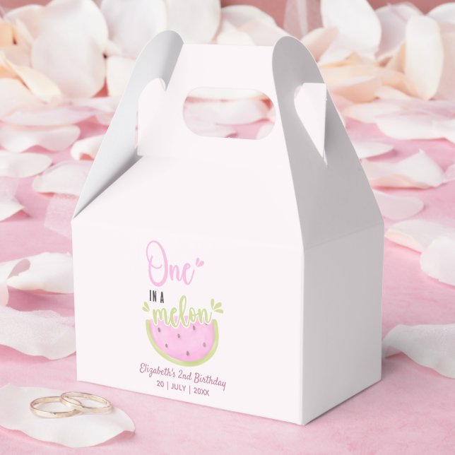 Funny Birthday watermelon Girl one in a melon Favour Box (Wedding)