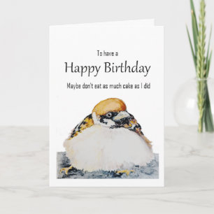 Funny Birthday Wishes Cute Sparrow Bird Card