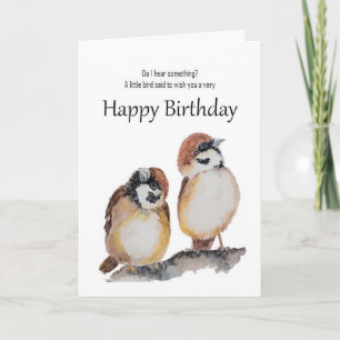 Funny Birthday Wishes Cute Sparrow Bird Card