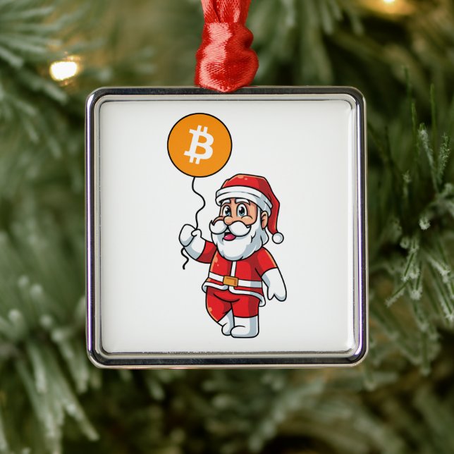 Funny Bitcoin Santa Matching Crypto Christmas   Metal Tree Decoration (Tree)