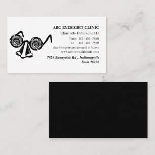 Funny Black And White Optometrist Business Card
