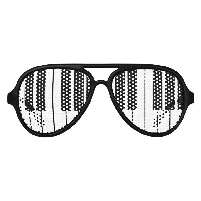 Funny black and white piano keys party shades (Front)