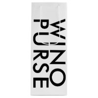 Funny Black and White Type Wino Purse
