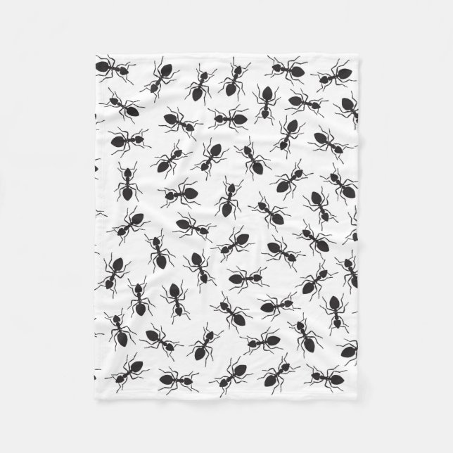 Funny Black Ants Pattern Fleece Blanket (Front)