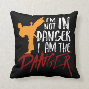 Funny Black Belt Fighter Martial Arts Humour Cushion