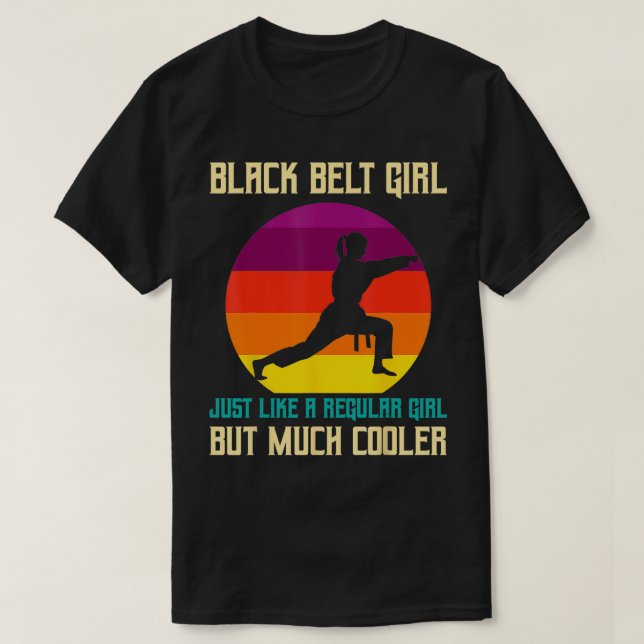 Funny Black Belt Promotion Karate Black Belt Black T-Shirt (Design Front)