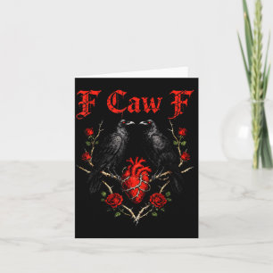 Funny Black Bird F-caw-f Anti Valentines Day Singl Card