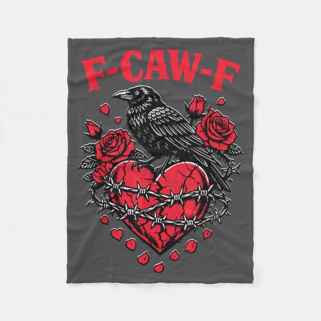 Funny Black Bird F-caw-f Anti Valentines Day Singl Fleece Blanket (Front)