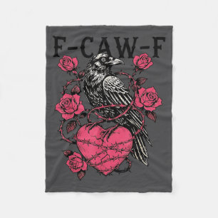 Funny Black Bird F-caw-f Anti Valentines Day Singl Fleece Blanket
