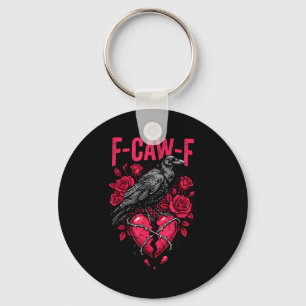 Funny Black Bird F-caw-f Anti Valentines Day Singl Key Ring