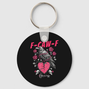 Funny Black Bird F-caw-f Anti Valentines Day Singl Key Ring