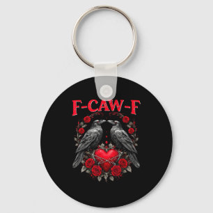Funny Black Bird F-caw-f Anti Valentines Day Singl Key Ring