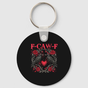Funny Black Bird F-caw-f Anti Valentines Day Singl Key Ring