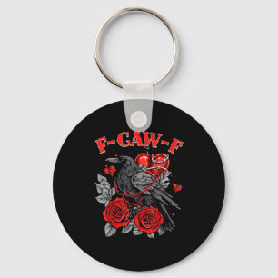 Funny Black Bird F-caw-f Anti Valentines Day Singl Key Ring