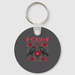 Funny Black Bird F-caw-f Anti Valentines Day Singl Key Ring