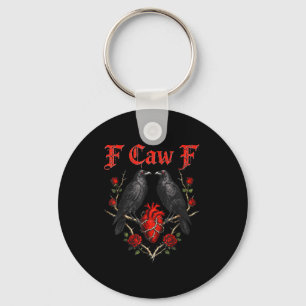 Funny Black Bird F-caw-f Anti Valentines Day Singl Key Ring
