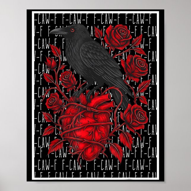 Funny Black Bird F-caw-f Anti Valentines Day Singl Poster (Front)