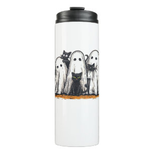 Funny Black Cat and Ghost Halloween Essential T-Sh Thermal Tumbler