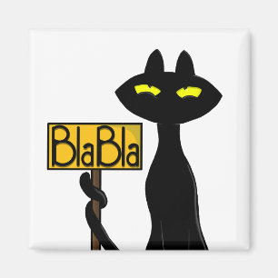 Funny Black Cat " Bad Boogie - BlaBla- " Magnet