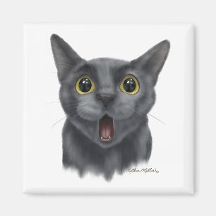 Funny Black cat Cartoon Magnet