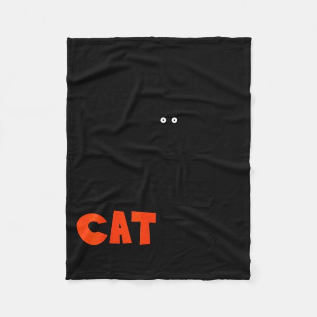 Funny Black Cat Cat Servant  Fleece Blanket (Front)