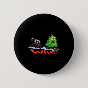 Funny Black Cat Chasing Christmas Tree Over Cat Wh 6 Cm Round Badge