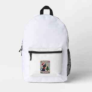 Funny Black Cat Christmas Dear Santa, I Can Explai Printed Backpack