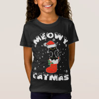 Funny Black Cat Christmas Lights Merry Meowy Catma