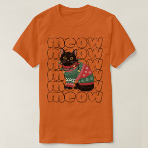 Funny Black Cat Christmas  T-Shirt