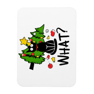 Funny Black Cat Christmas Tree Merry Santa Humor C Magnet