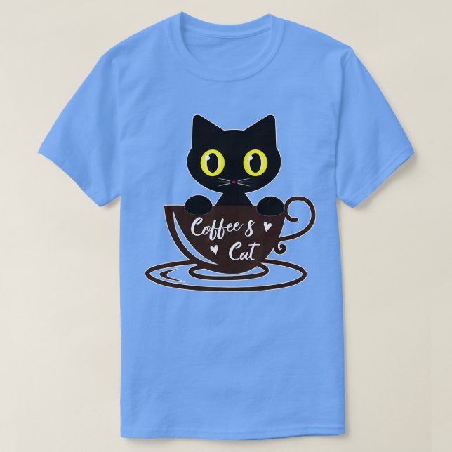 Funny Black Cat Coffee Mug Cat Lover Boy Girl  T-Shirt (Design Front)