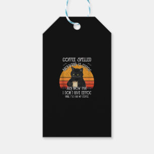 Funny Black Cat coffee spelled backwards is eeffoc Gift Tags